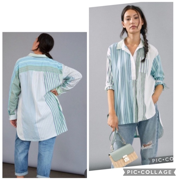Anthropologie Tops - ANTHROPOLOGIE MAEVE LENA HENLEY TUNIC BLOUSE